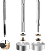 24 Sets Heavy Duty Leather Snap Fasteners Kit, BetterJonny 17mm Metal Snap Buttons Press Studs Leather Rivets Snaps with 4 Setter Tools for Clothes Bracelet Jackets Jeans (Silver) - Image 7